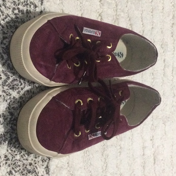 Superga maroon  2750 fleece lined - Picture 2 of 4